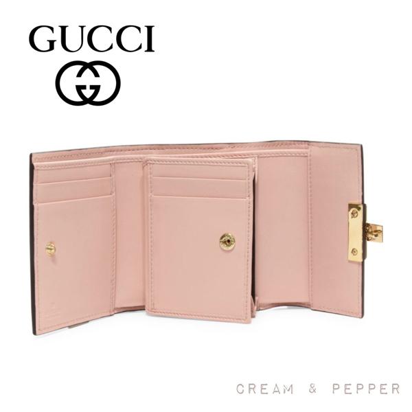 GUCCI グッチ コピー GG Supreme ピンク折財布 スプリーム パッドロック フレンチ折財布 パーフェクトピンク 8071204